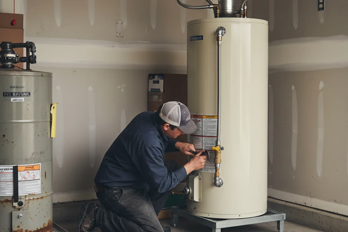 Water heater and shutoff valve replacement in Thrall