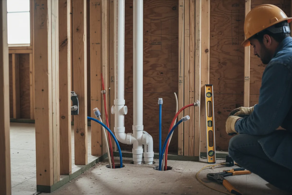 Drain and supply rough-in during Toilet Repair and Installation in Thrall